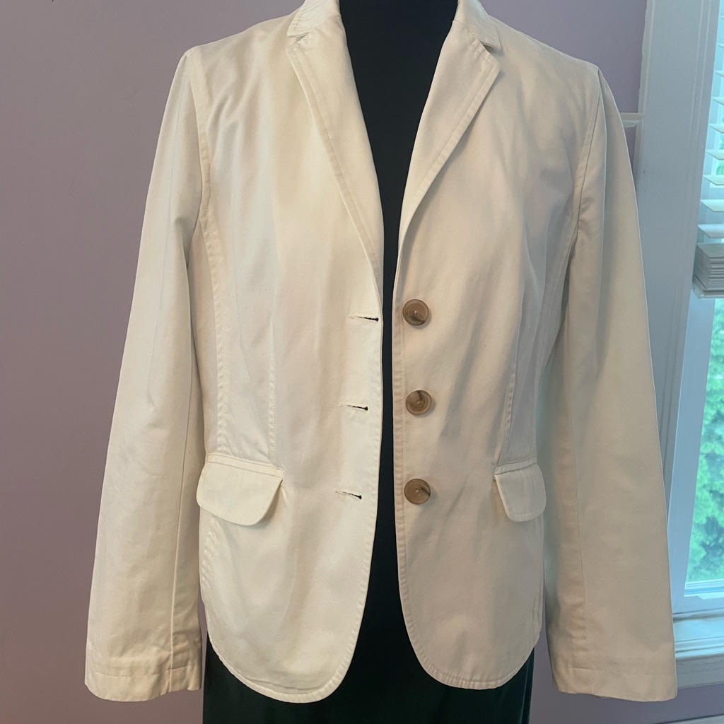 Lands' End White Women's Blazer Jacket